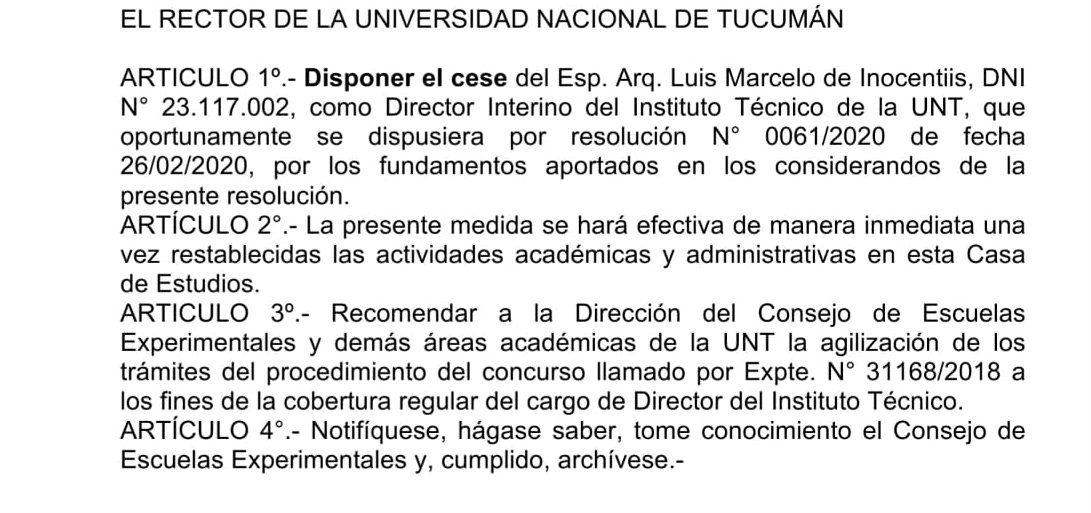 Apartaron al director del Instituto Técnico por defender la dictadura 6 200330133801 80680